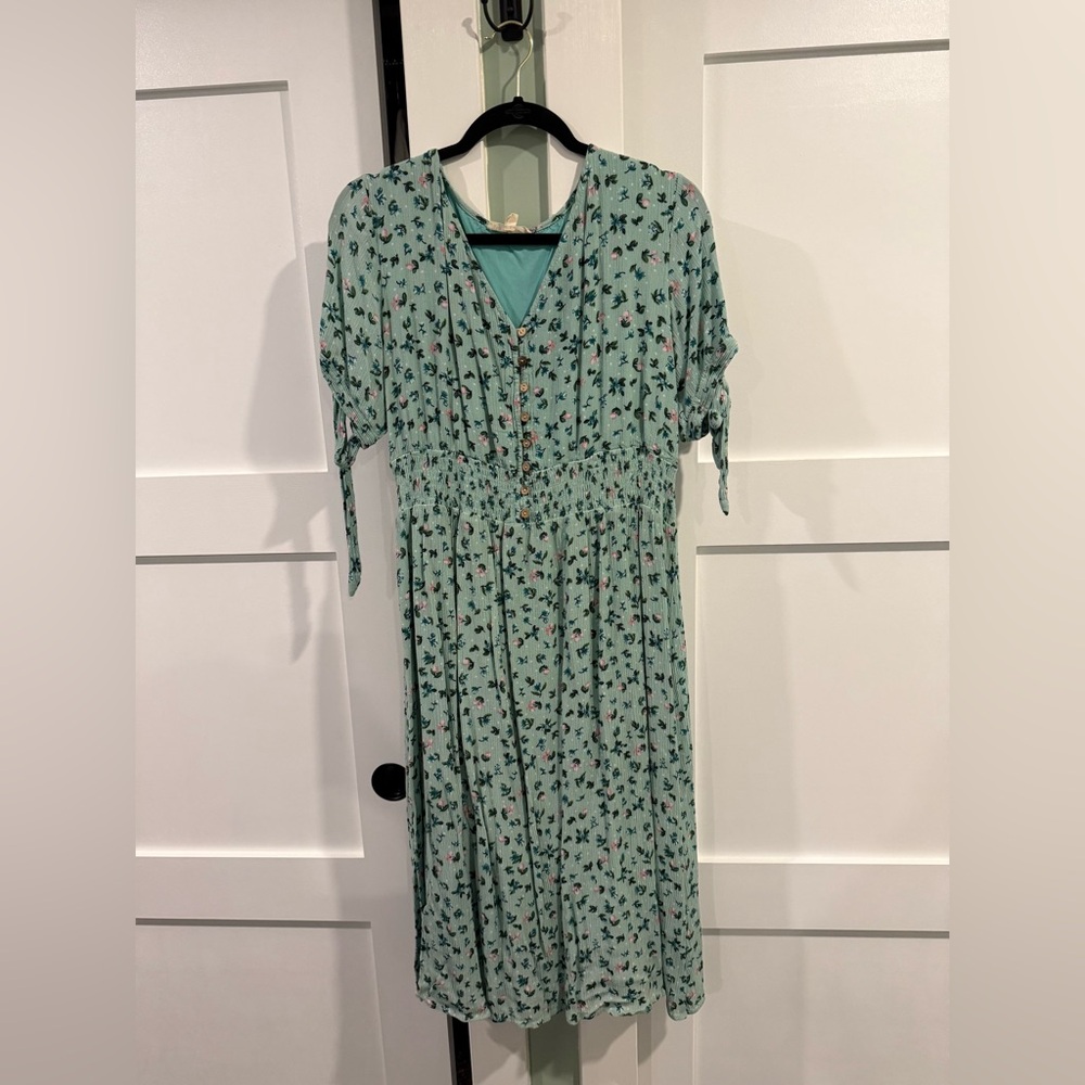 Reborn Mint Green Floral Dress